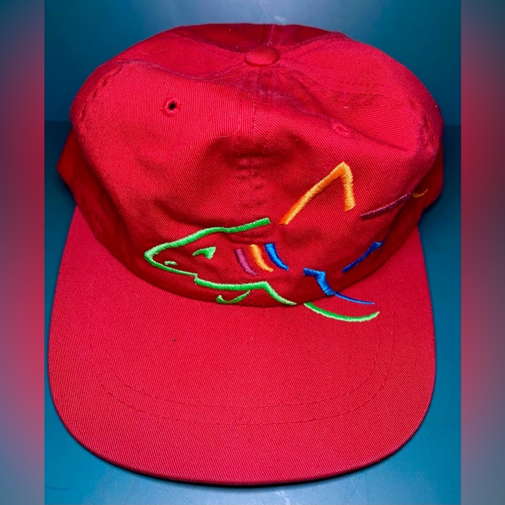 Greg Norman Golf The Shark Vintage‎ 90s Mens Adjustable Red Strapback Hat